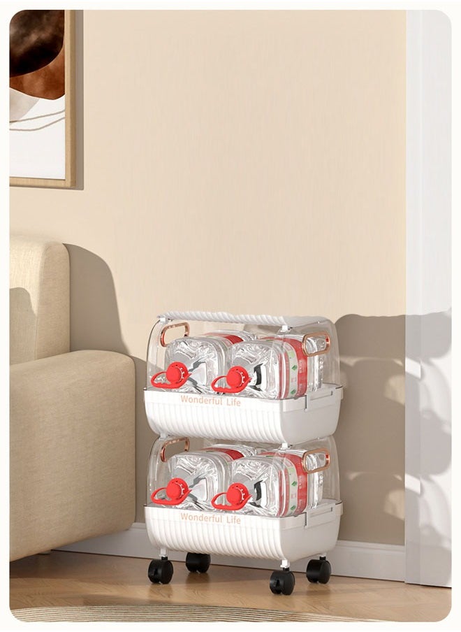 NKX 2-Layer Floor-Standing Kitchen Storage Rack with Removable Vegetable Basket  - Image 2