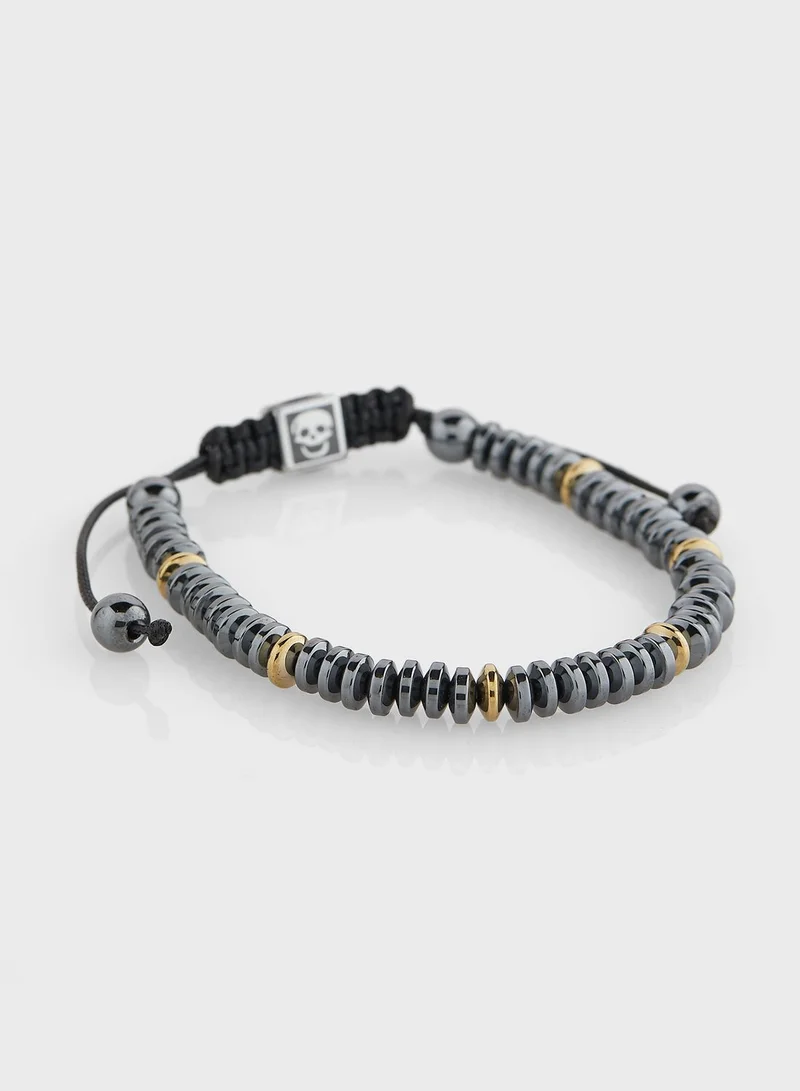 Seventy Five Metal Bead Adjustable Cord Bracelet