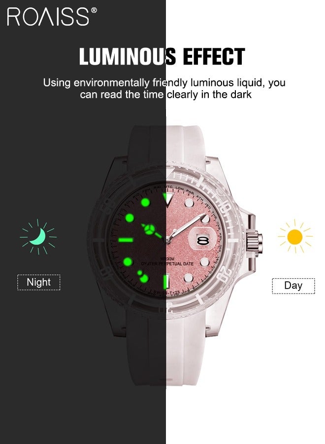 رويس ساعة كوارتز إلكترونية بسوار من مادة TPU للنساء بشاشة تناظرية ومينا وردية مستديرة ومقاومة للماء وساعة رياضية كاجوال مضيئة كهدية للسيدات - Image 4
