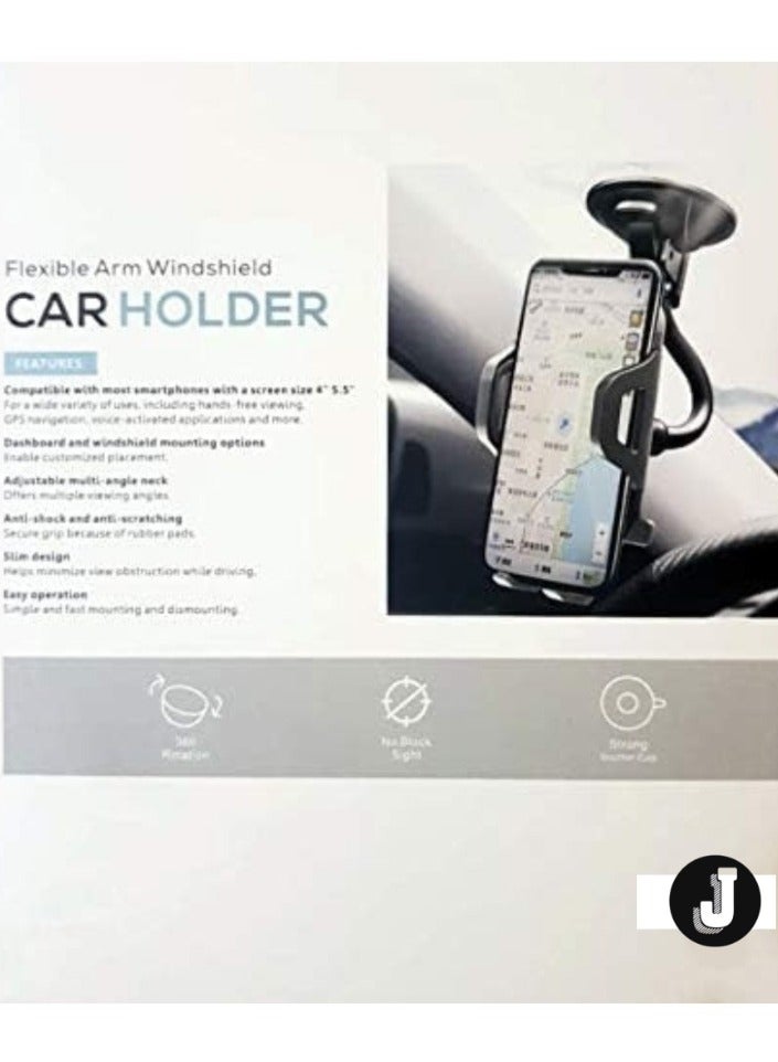 JAJEEK 360° Rotating Flexible Arm Car Phone Holder – Long Arm Windshield Mount for Ultimate Convenience - Image 2