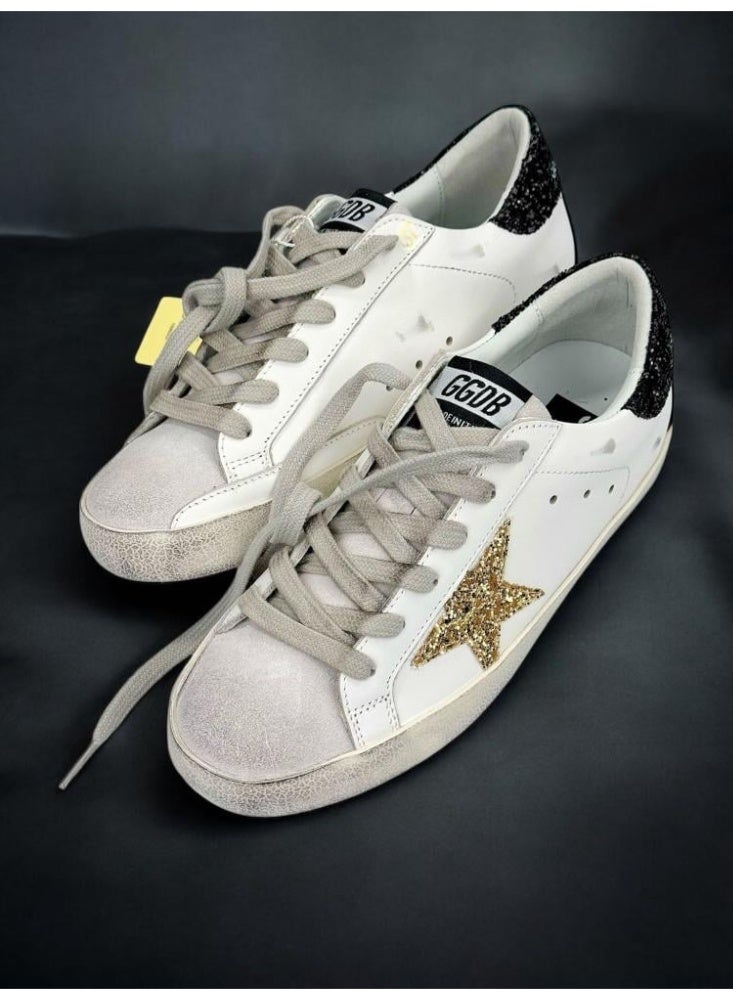 Golden Goose Super-Star Women's Sneakers - White with Glitter Star - Image 2