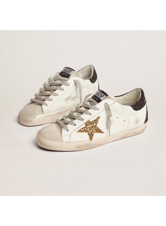 Golden Goose Super-Star Women's Sneakers - White with Glitter Star - Image 1