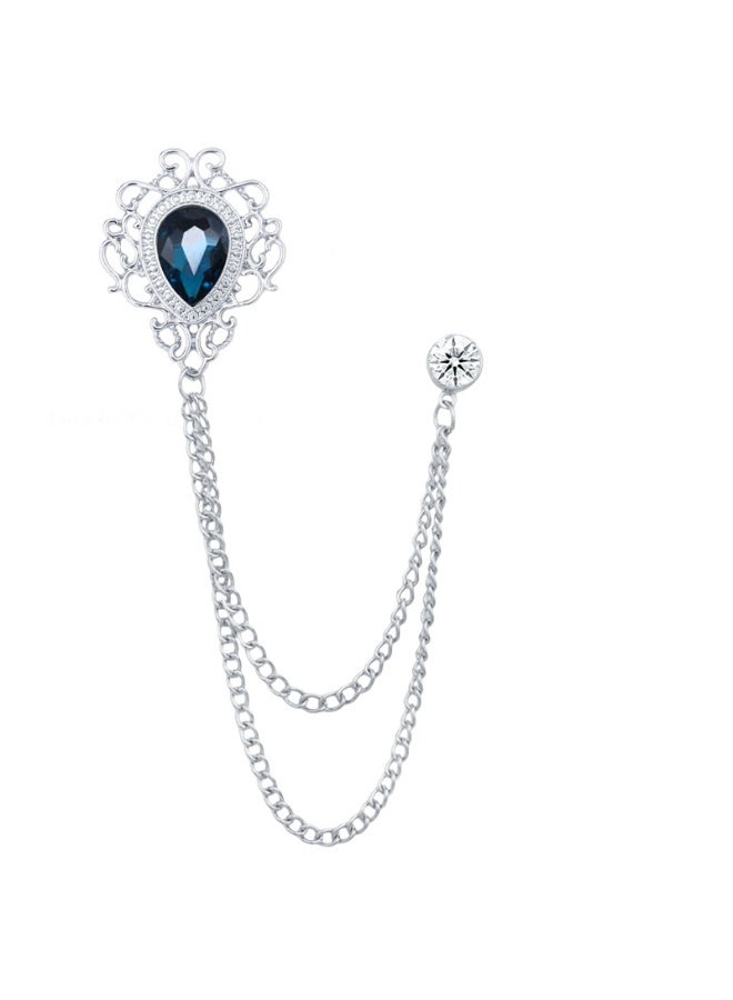 Versatile Temperament Personality Gemstone Tassel Chain Suit Brooch