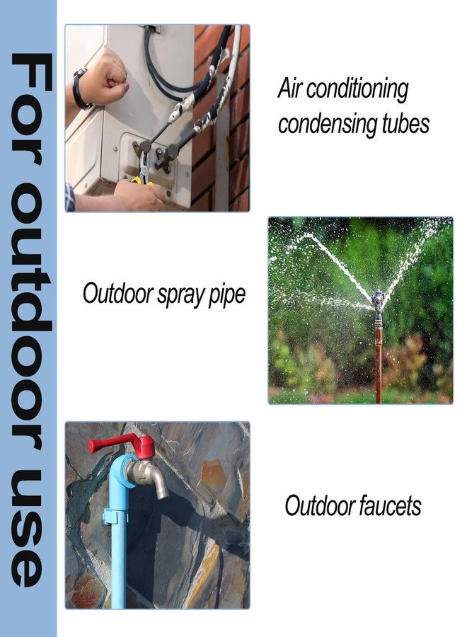 Jeyeou 8PCS Pipe Insulation Foam Tube Self Adhesive Exterior Water Pipe Insulation Cover Wrap Aluminum Foil Freeze Protection for Outside Outdoor Winter Irrigation Sprinkler Spigot Isolation 1.3Ft*0.6Inch - Image 5