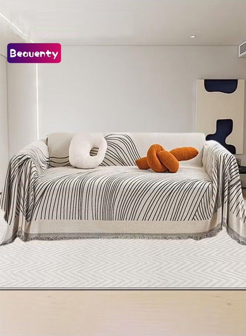Beauenty 3 Seat Chenille Sofa Slipcover Soft Four Seasons Universal Sofa Cover Simple And Fresh Style All-Inclusive Sofa Cover Furniture Cover 180*280CM - Image 1