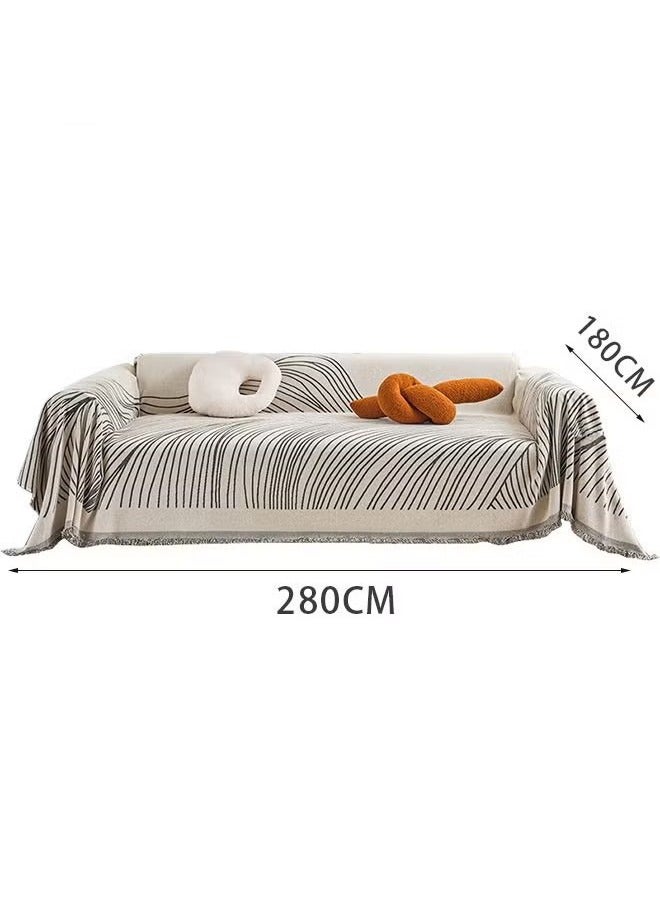 Beauenty 3 Seat Chenille Sofa Slipcover Soft Four Seasons Universal Sofa Cover Simple And Fresh Style All-Inclusive Sofa Cover Furniture Cover 180*280CM - Image 2