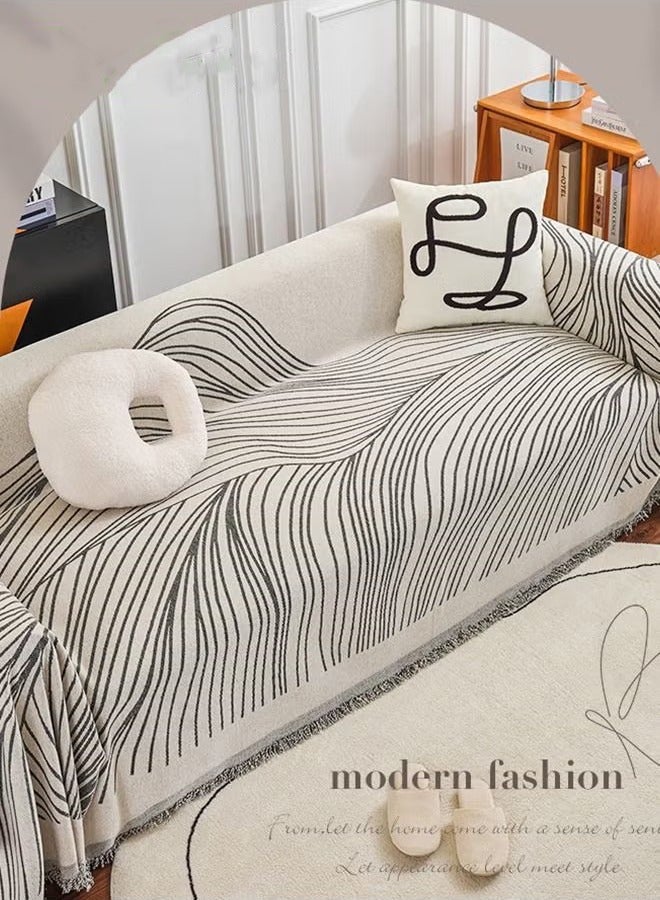 Beauenty 3 Seat Chenille Sofa Slipcover Soft Four Seasons Universal Sofa Cover Simple And Fresh Style All-Inclusive Sofa Cover Furniture Cover 180*280CM - Image 5