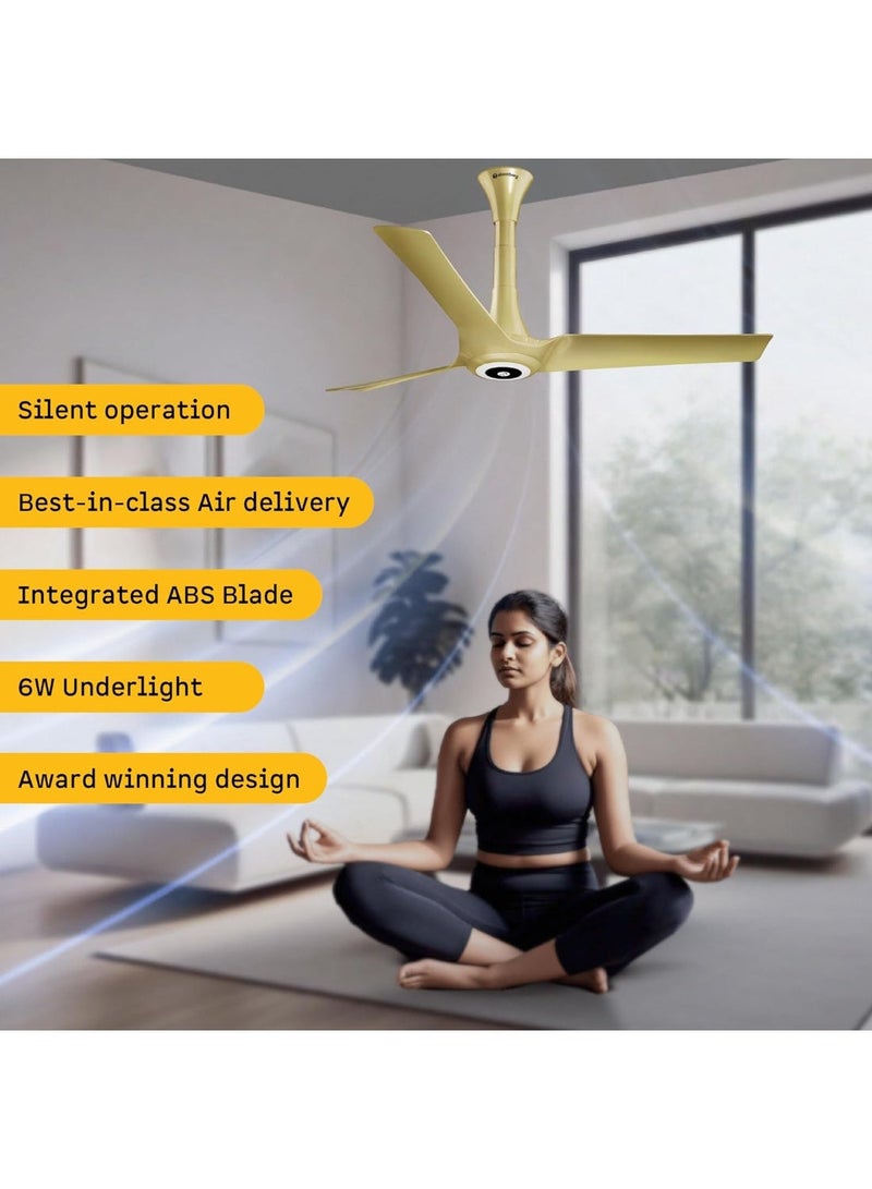 atomberg Aris Starlight Smart 1200mm BLDC Ceiling Fan |BEE 5 Star|Advance Air+ Technology | Silent Operation | Award Winning Design | LED Underlight | Free Installation | 5 Year Warranty (Tuscan Gold) - Image 2