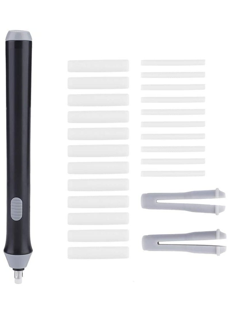 Battery Operated Electric Eraser Kit with 22 Replaceable Rubbers for Artists, Portable Automatic Eraser for Sketching, Drafting, and Drawing Pencils - Image 1
