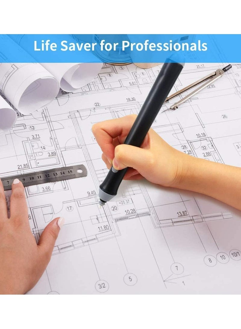 Battery Operated Electric Eraser Kit with 22 Replaceable Rubbers for Artists, Portable Automatic Eraser for Sketching, Drafting, and Drawing Pencils - Image 2