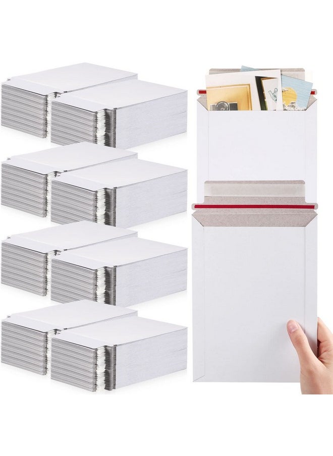 Fainne Fainne 200 Pieces 6x8 Inches Lightweight Photo Mailer Self Adhesive Cardboard Mailers Document Mailers Standard Envelope 250gsm Shipping Envelopes Photography Mailers for Documents, CD(White)  - Image 1