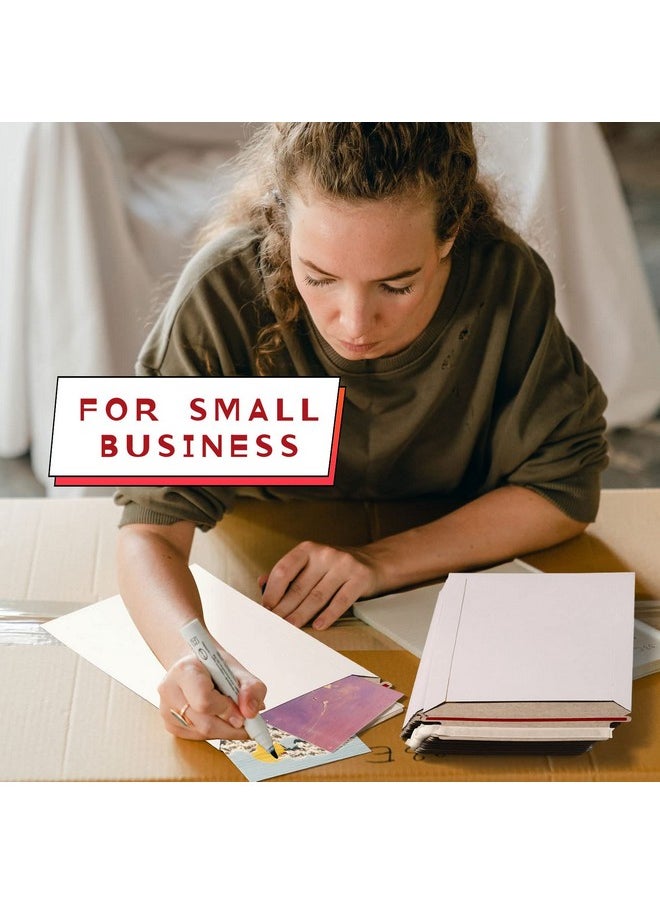 Fainne Fainne 200 Pieces 6x8 Inches Lightweight Photo Mailer Self Adhesive Cardboard Mailers Document Mailers Standard Envelope 250gsm Shipping Envelopes Photography Mailers for Documents, CD(White)  - Image 5
