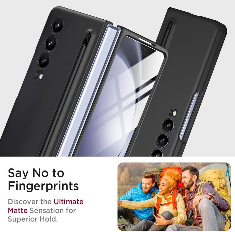 Tech Trendz TechTrendz Ultra Slim Premium Case for Samsung Galaxy Z Fold 4 with Built in Compact S Pen Holder and Storage Slot (Black) - Image 5