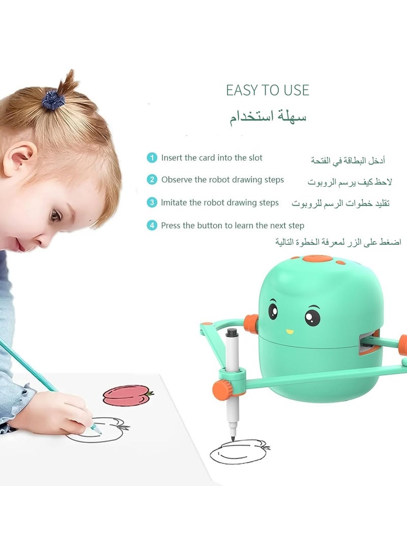 XICEN Interactive Drawing Robot for Kids, Robot Toy with Voice Interaction Function, Children's Learning and Educational Toys, Equipped with 100 Words Cards  - Image 5