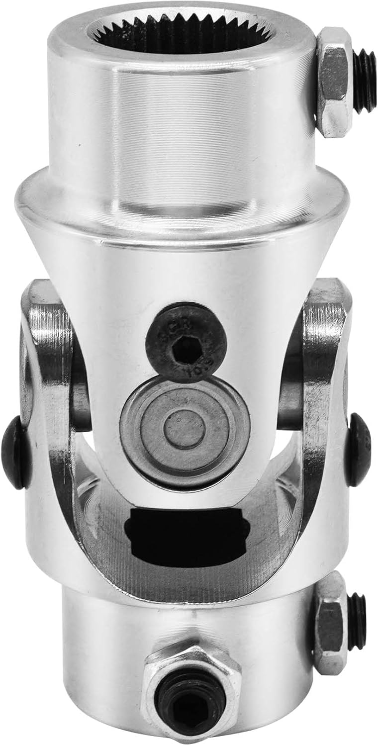 RABROPAR 13/16" 36 Spline X 3/4" DD Single Steering Shaft Universal U Joint Coupling Chrome 3-1/4" Overall Length - Image 3