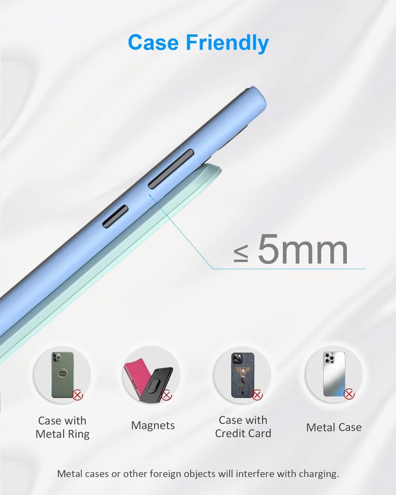 NANAMI Upgraded Fast Wireless Charger,Qi-Certified Wireless Charging Stand for Samsung Galaxy S24/S23/S22/S21/S20/S10/S9/Note 20 & Qi Phone Charger for iPhone 16/16 Plus/16 Pro/16 Pro Max/15/14/13/12 - Image 5