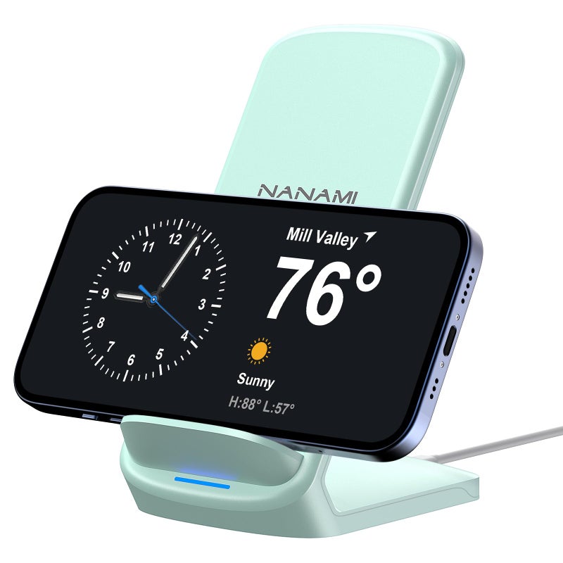 NANAMI Upgraded Fast Wireless Charger,Qi-Certified Wireless Charging Stand for Samsung Galaxy S24/S23/S22/S21/S20/S10/S9/Note 20 & Qi Phone Charger for iPhone 16/16 Plus/16 Pro/16 Pro Max/15/14/13/12 - Image 1