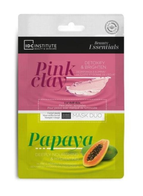 Beauty Essentials Pink Clay & Papaya Duo Mask