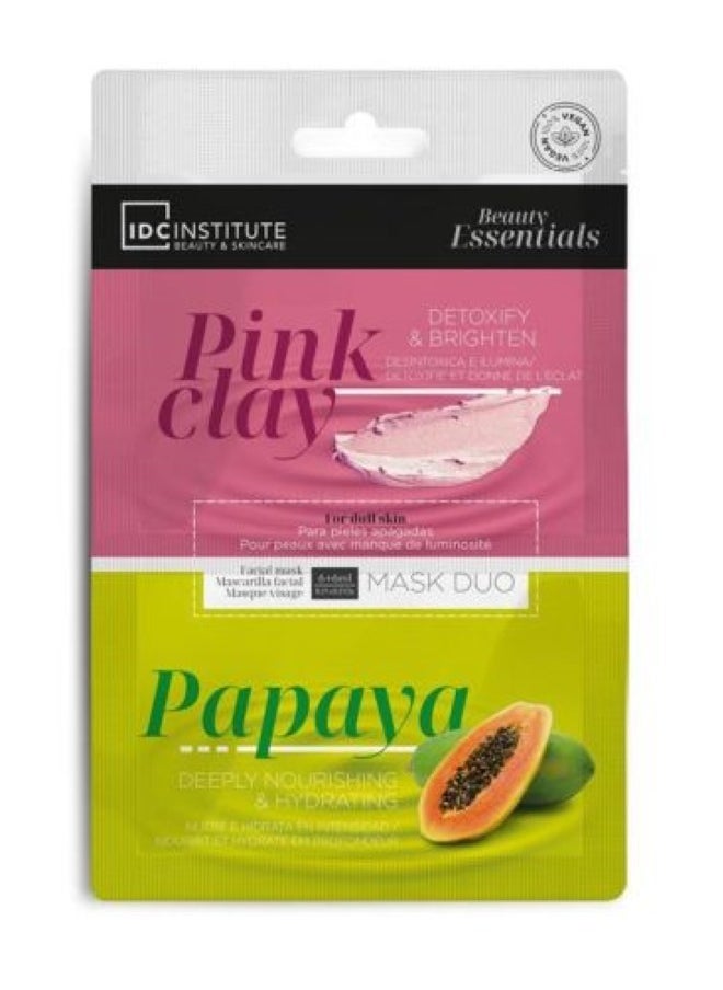 IDC INSTITUTE - Beauty Essentials Pink Clay & Papaya Duo Mask - Image 1