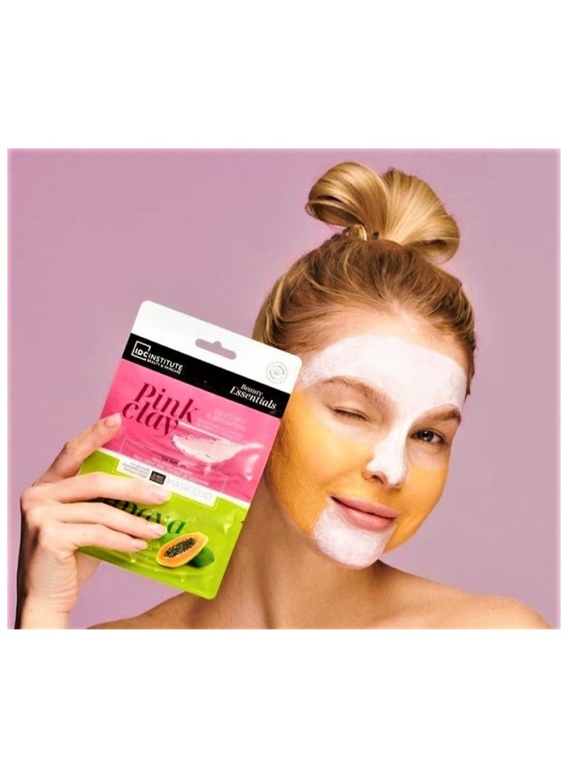 IDC INSTITUTE - Beauty Essentials Pink Clay & Papaya Duo Mask - Image 1