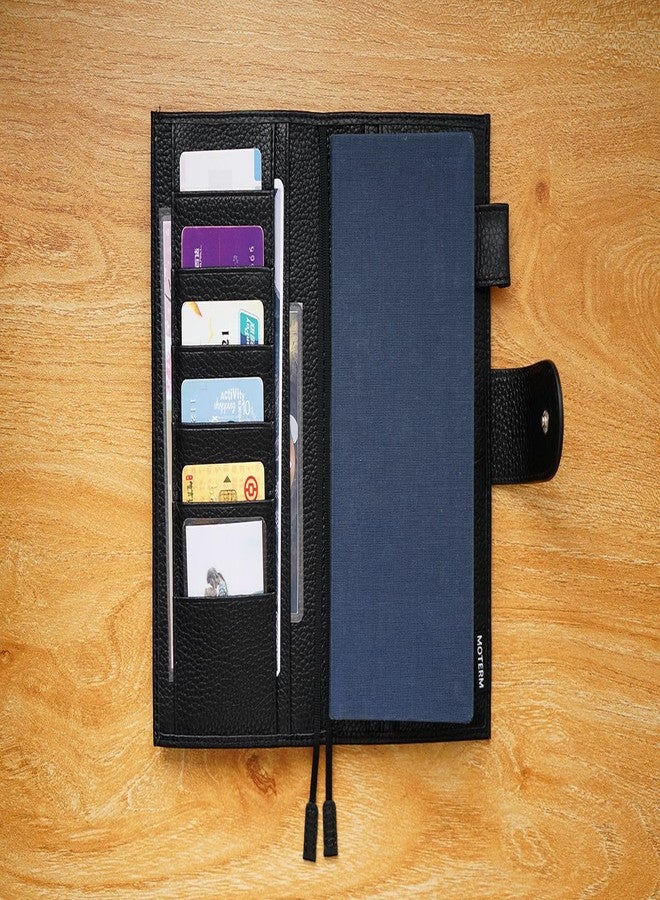 Moterm Leather Cover for Hobonichi Weeks - Fits Hobonichi Weeks/Weeks Mega, with Back Pocket (Pebbled-Black) - Image 3