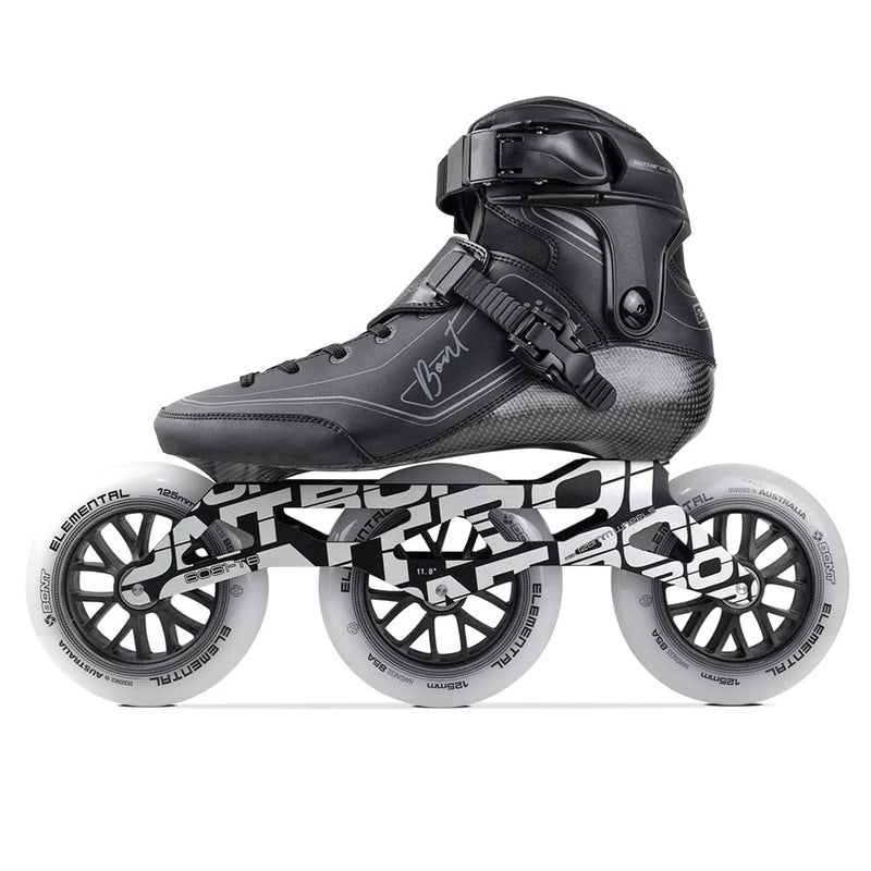 Bont Semi Race III Inline Skates 2PF Unity 118 Frame Elemental 125mm Wheels ABEC7 Bearings Black 55