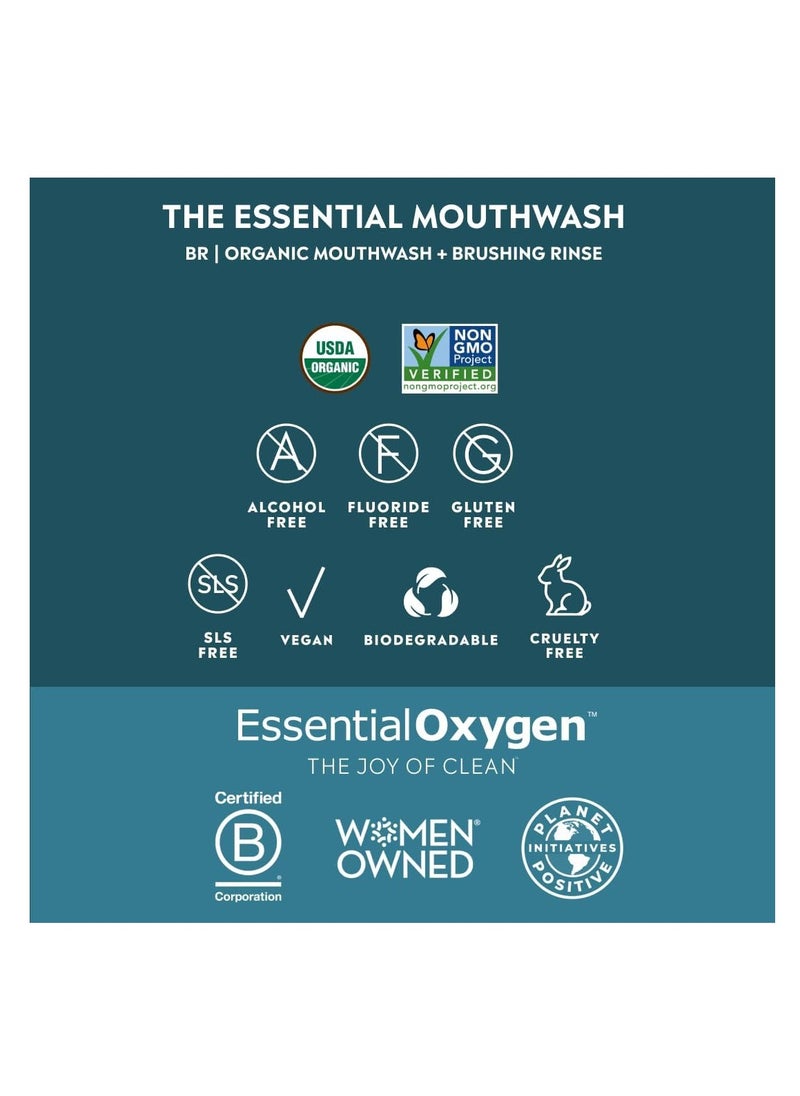 Essential Oxygen Essential Oxygen BR Organic Mouthwash + Brushing Rinse Wintergreen 16 fl.oz 473ml  - Image 3