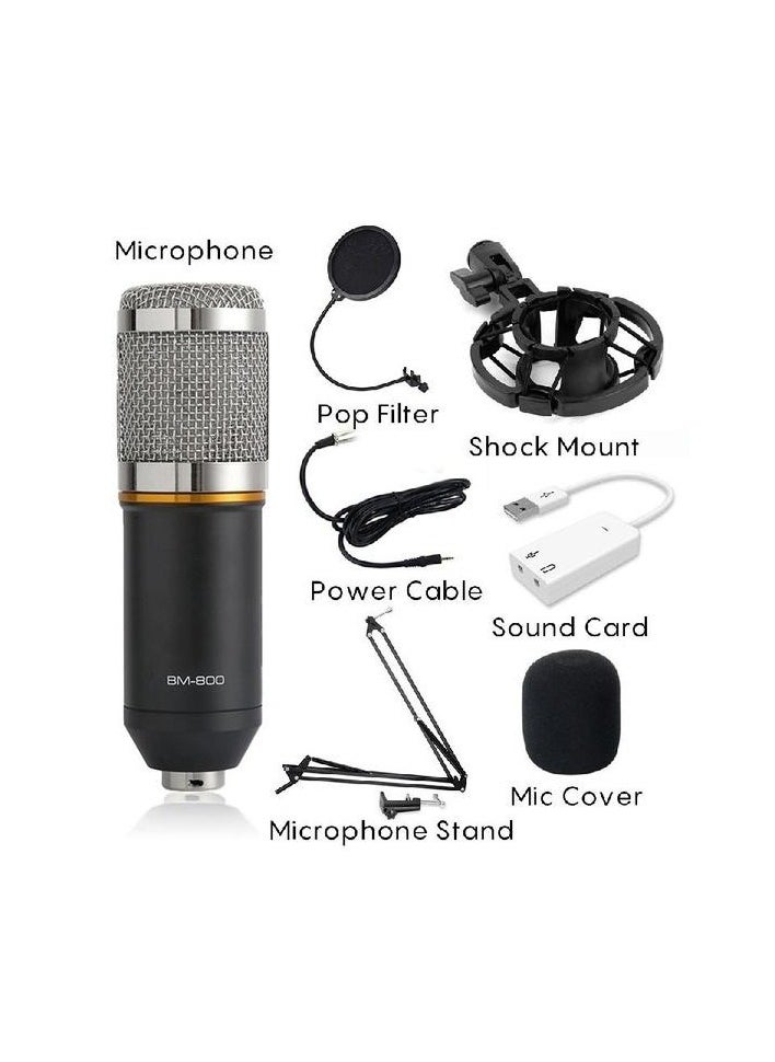 Professional Condenser Microphone Kit with V8 Plus Live Sound Card, Spectrum Button Light, Wireless Bluetooth Voice Changer Device, Studio Recording, Podcasting,,Plug-and-Play USB  Mic  - Image 3