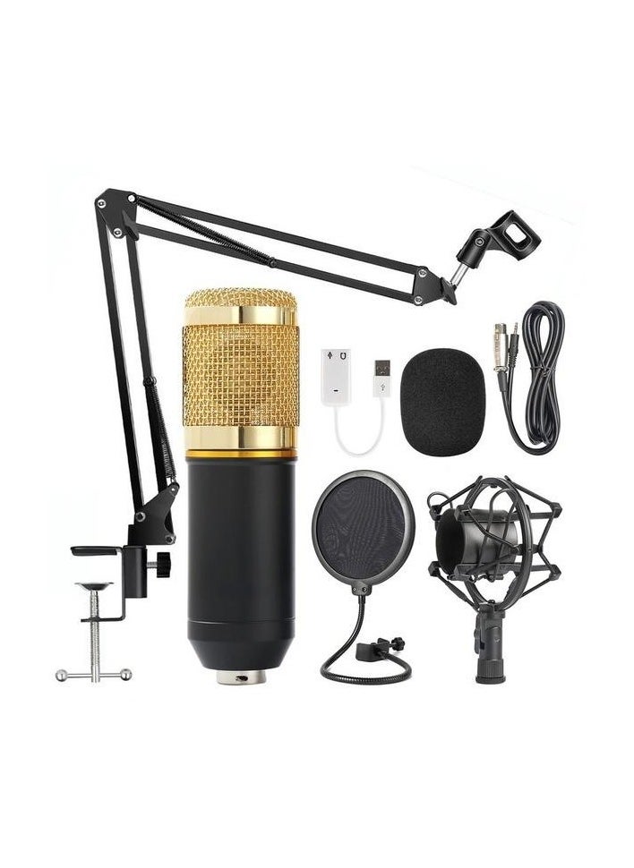 Professional Condenser Microphone Kit with V8 Plus Live Sound Card, Spectrum Button Light, Wireless Bluetooth Voice Changer Device, Studio Recording, Podcasting,,Plug-and-Play USB  Mic  - Image 4