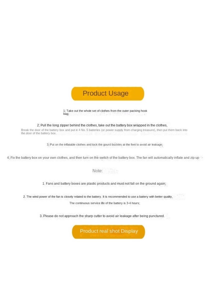 ماركة غير محددة بدلة قابلة للنفخ كاملة الجسم خفيفة الوزن مريحة باللون الأسود  - Image 5