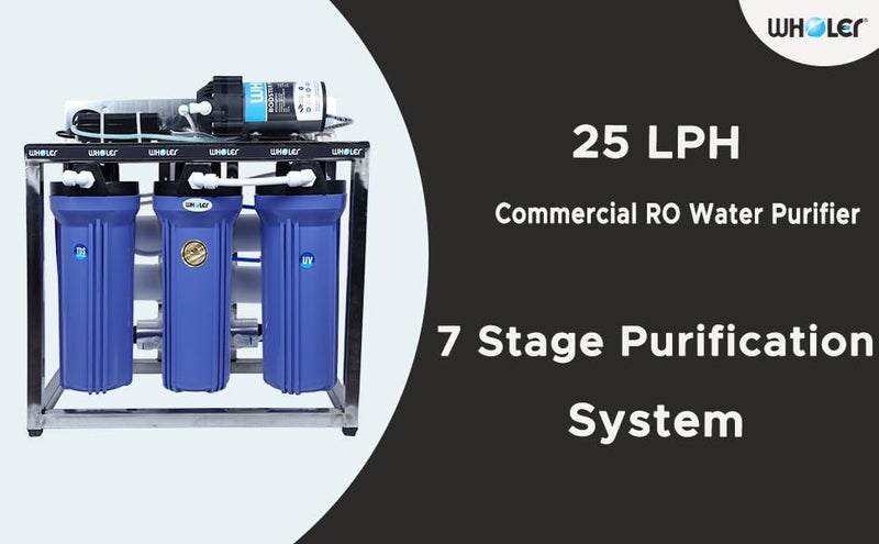 WHOLER 25 LPH (Liter Per hour) Commercial RO Water Purifier Plant Stainless Steel frame works with all sorces of water 25LPH RO + TDS+ UV+ (Single pump) - Image 3