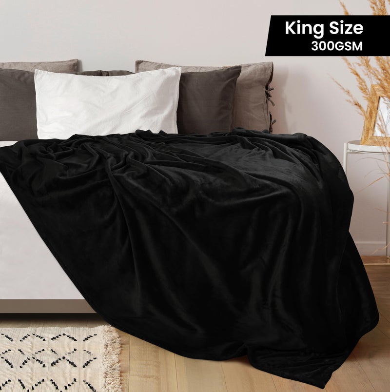 Utopia Bedding Fleece Blanket King Size Black 300GSM Luxury Anti-Static Fuzzy Soft Microfiber Bed Blanket (90x102 Inch) - Image 2