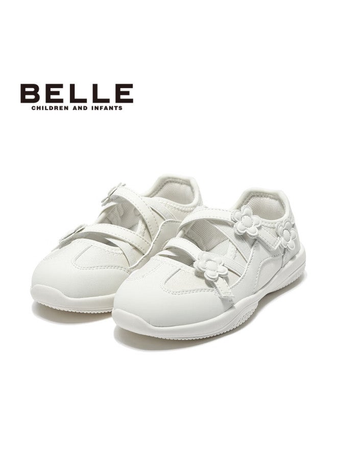 Belle Kids Casual Sports Shoes Summer Mesh Running Shoes Single Shoes Beige Size 34 - Image 1