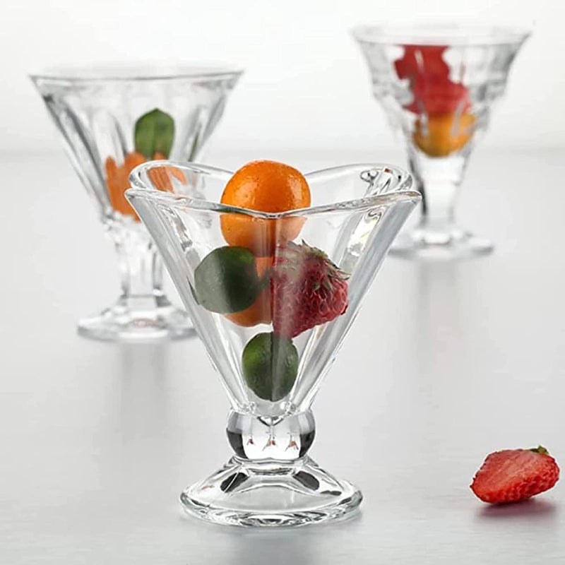 HEIP HEIP 120 ML Ice Cream Glasses Cups Dishes for Desserts MilkshakeFruit and Pudding Glass Serving Bowls Perfect for Home Restaurants and Parties Dishwasher Safe SAT of 6 Ice Cream Cupsnn  - Image 5