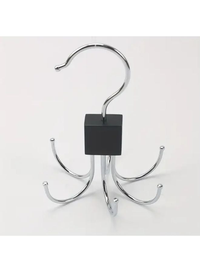 1pc 360 Degree Rotating Stainless Steel Belt Hanger Organizer For 24 Belts Ties Scarves - Image 1