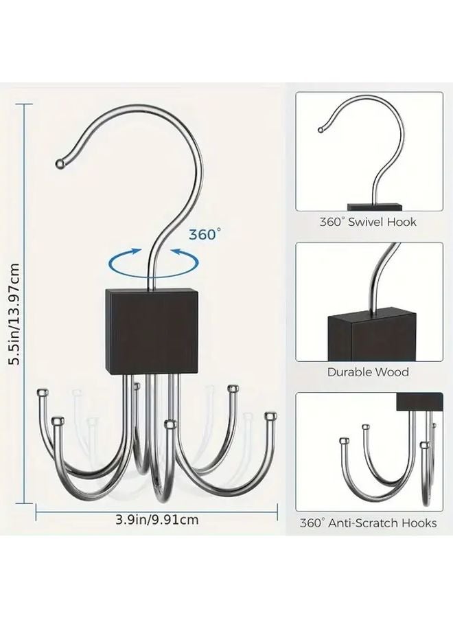 1pc 360 Degree Rotating Stainless Steel Belt Hanger Organizer For 24 Belts Ties Scarves - Image 3