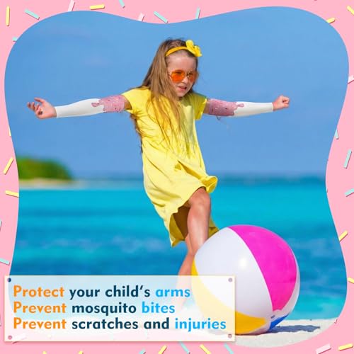 JaGely Pairs Ice Cream Arm Sleeves for Kids UV Sun Protection Football Basketball Baseball Compression Long Sleeves Youth (8-10 Years,Ice Cream Baseball,16) - Image 5
