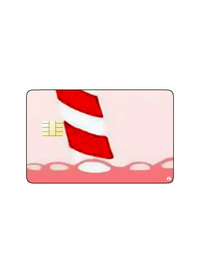 RKN PRINTED BANK CARD STICKER Delicious Strawberry Juice Drawing With Straw - Image 2