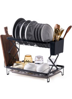 LKTOCAFT Liftable and Adjustable Design 2 tier Dish Drying Racks, Stainless  Dish Drying Stand, Stable Dish Racks for Kitchen Storage(Gold)  - Image 1