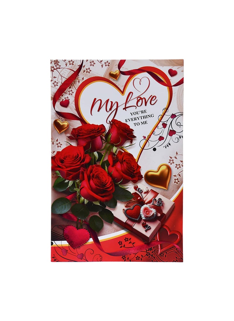 Saugat Traders - Saugat Traders Valentine Love Gift for Girlfriend Love Greeting Card with Red Rose Flower Red Heart Shape Soft Toy - Birthday - Anniversary - Image 1