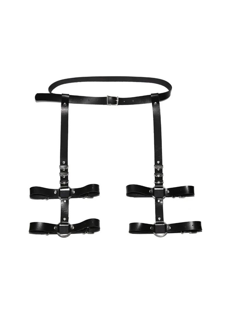2-Pieces Handmade Punk Bow Garter Leggings Belts,Leather Suspenders Straps O-Ring Leg Harness for Party and Stage Costumes - Image 5