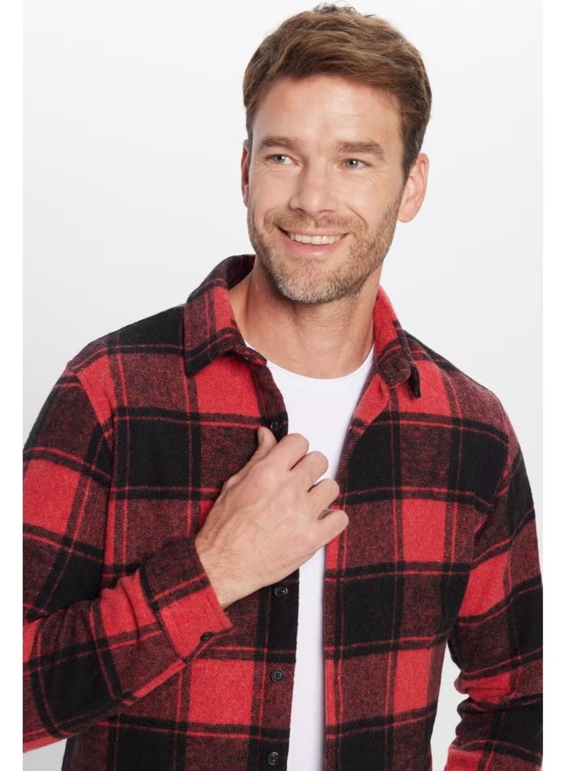 Tudors Men's Slim Fit Slim Fit Lumberjack Plaid Winter Shirt - Image 1
