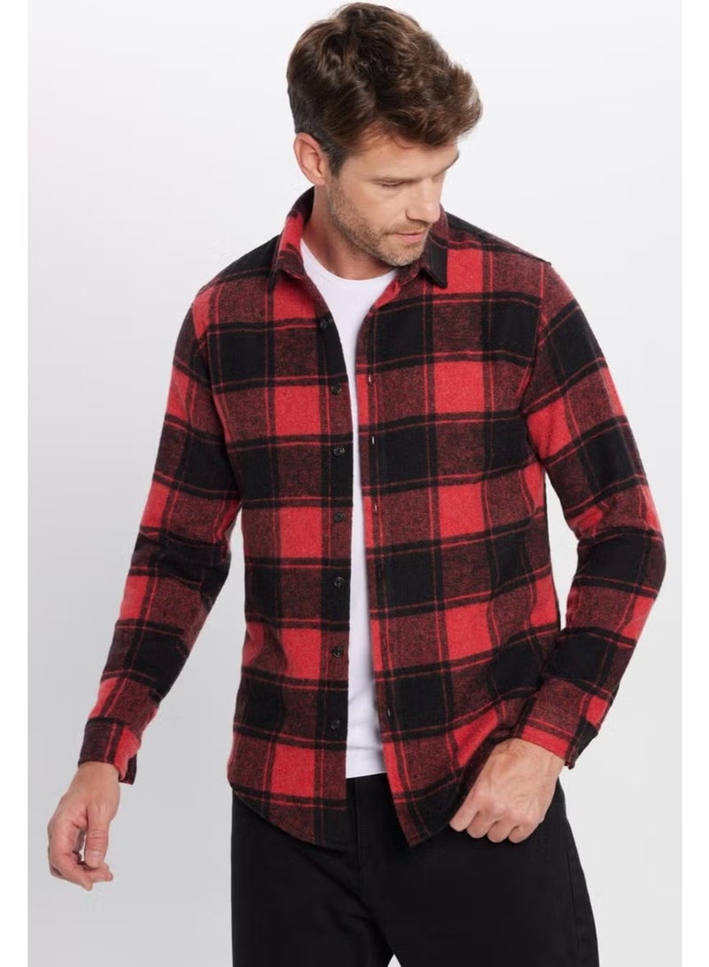 Tudors Men's Slim Fit Slim Fit Lumberjack Plaid Winter Shirt - Image 2