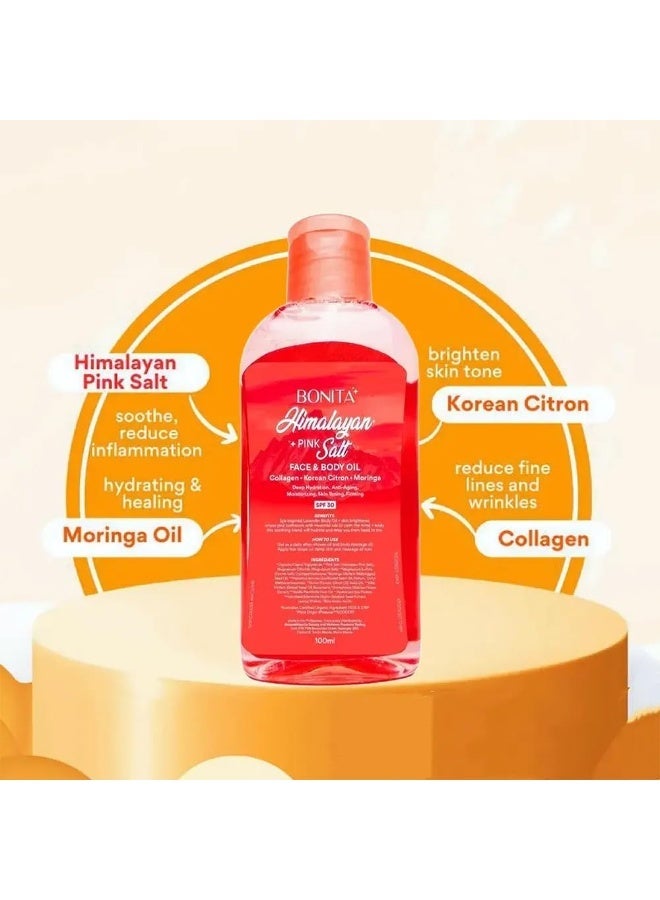 بونيتا زيت الوجه والجسم الملح الوردي مع SPF 30 100 مل - Image 5