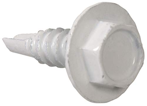 Hillman The Hillman GroupThe Hillman Group 35247 Hex Washer Head White Self-Drilling Screw 8 x 9/16 100-Pack - Image 2
