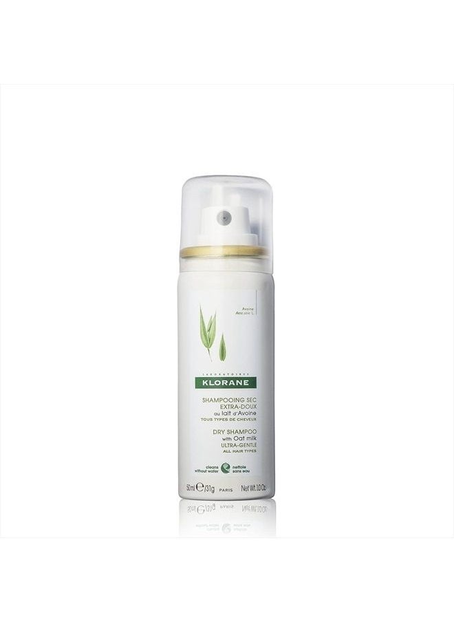 Klorane - Dry Shampoo with Oat Milk, Ultra-Gentle, All Hair Types, No White Residue, Paraben & Sulfate-Free, Travel Size, 1 Ounce (Pack of 1) - Image 1