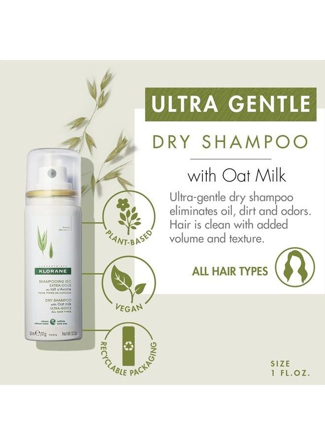 Klorane - Dry Shampoo with Oat Milk, Ultra-Gentle, All Hair Types, No White Residue, Paraben & Sulfate-Free, Travel Size, 1 Ounce (Pack of 1) - Image 1
