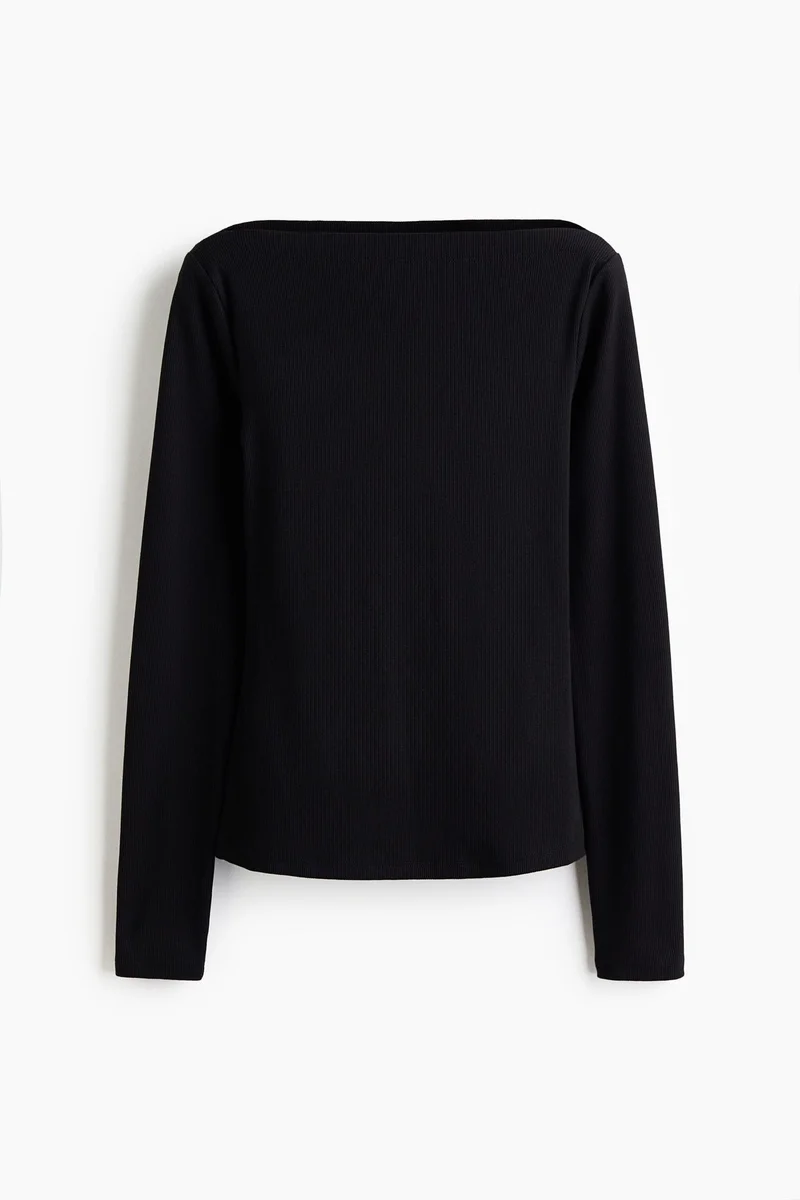 H&M Ribbed boat-neck top