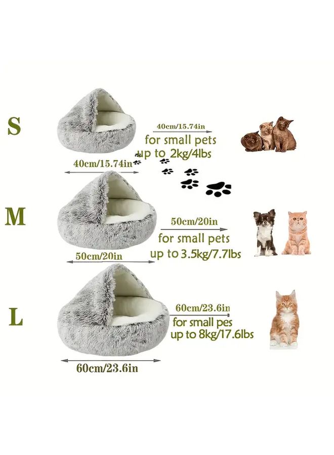 Green Quilted Plush Cat Bed With Removable Cover And Fleece Lining 15.75inch - Image 2