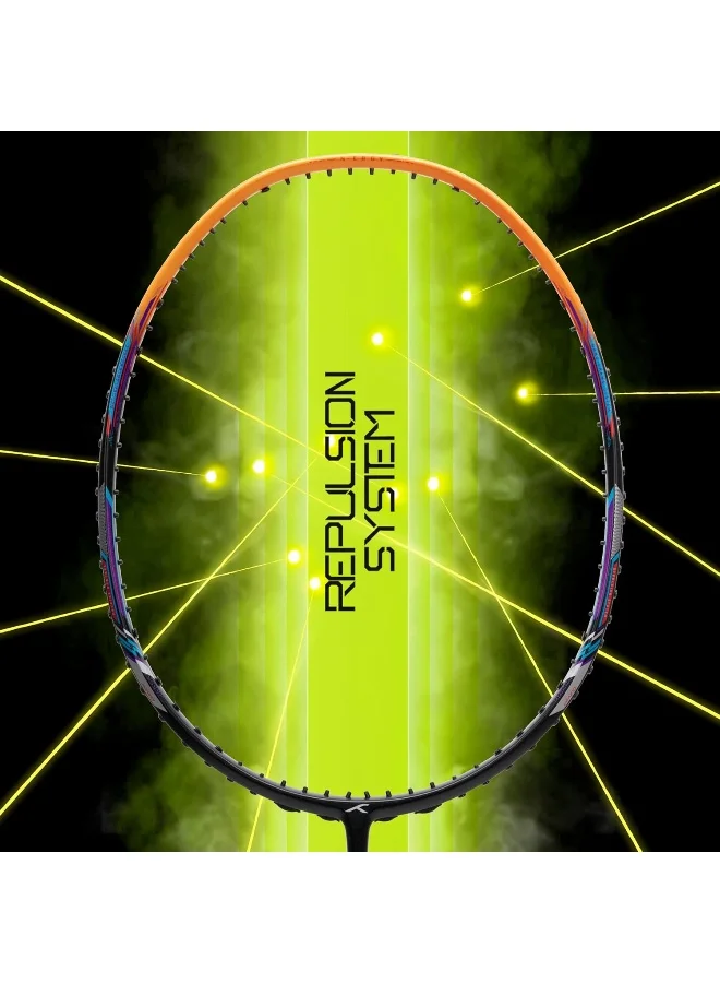 HUNDRED N-Ergy 80 Carbon Fibre Unstrung Badminton Racket With Full Racket Cover For Intermediate Players (80G, Maximum String Tension - 32Lbs)